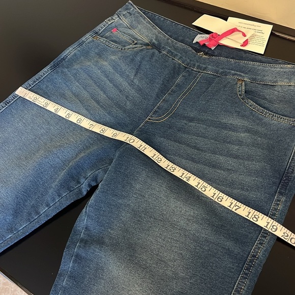 Pajama Jeans bootcut pull up elastic waist, medium wash blue, size S, NWT - Picture 6 of 16
